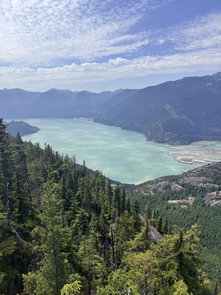 Scenic lookout over Howe Sound from the Sea to Sky Gondola Panorama Trail