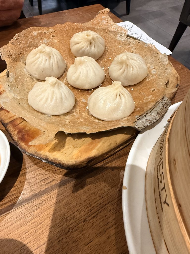 Pan-fried dumplings served at Dinesty Dumpling House in Vancouver, British Columbia.