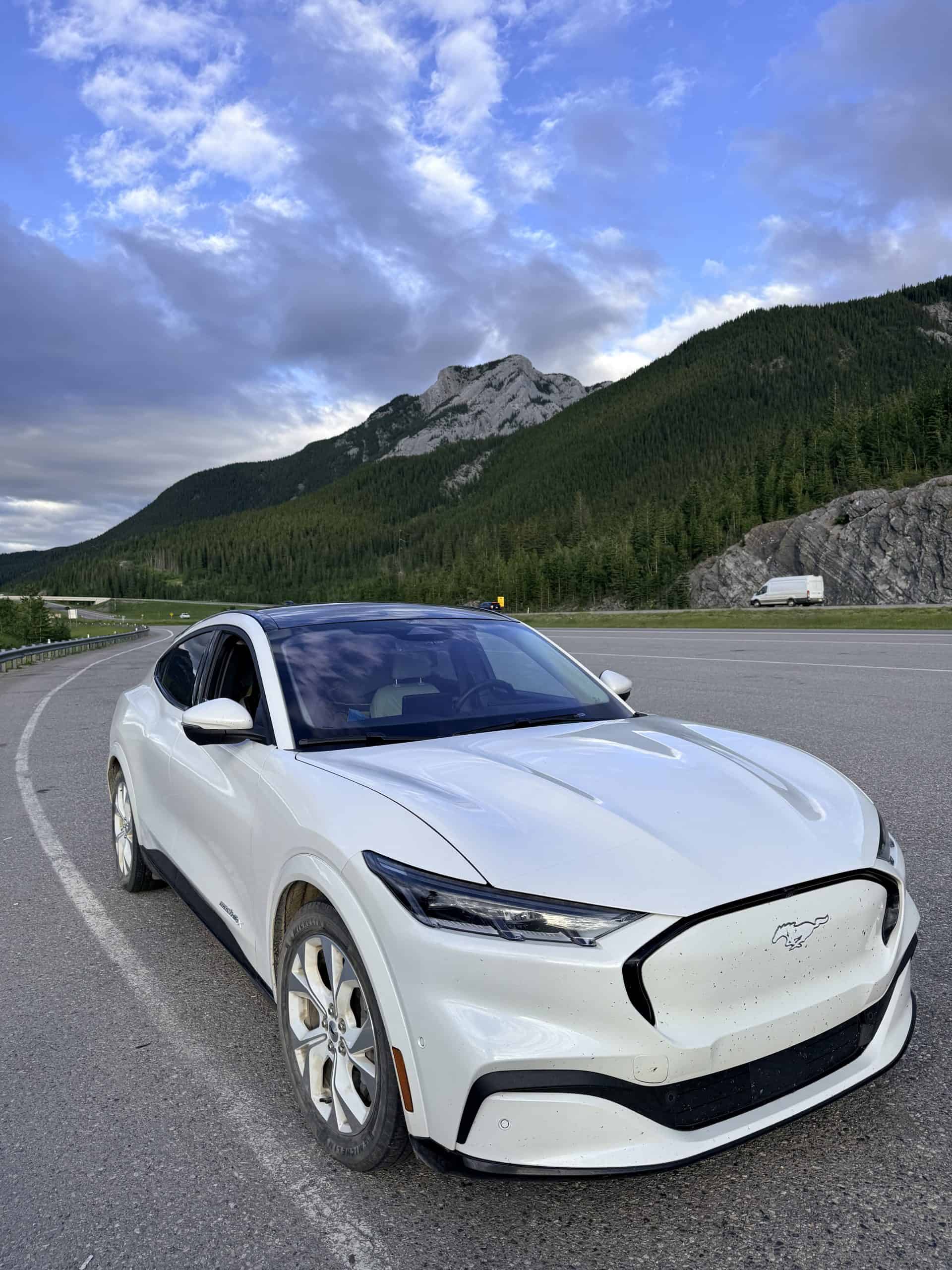 Mustang Mach-E on a cross-Canada EV road trip through the Canadian Rockies