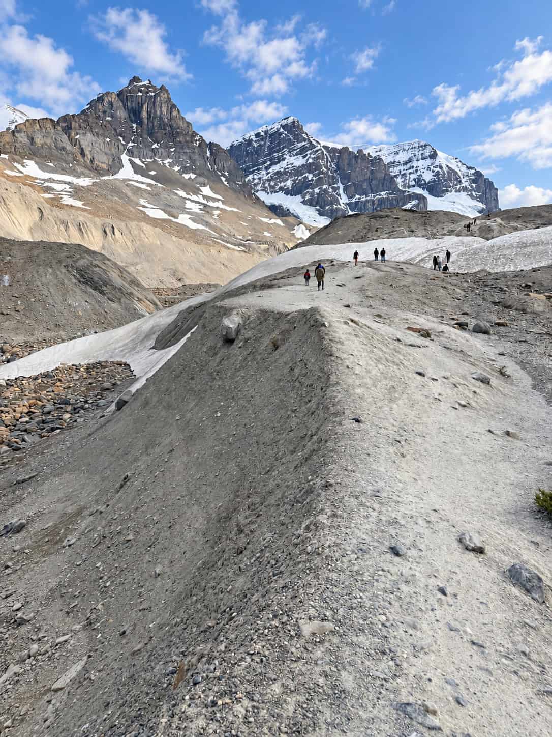 Trail toward the Toe of the Athabasca Glacier along the Icefields Parkway