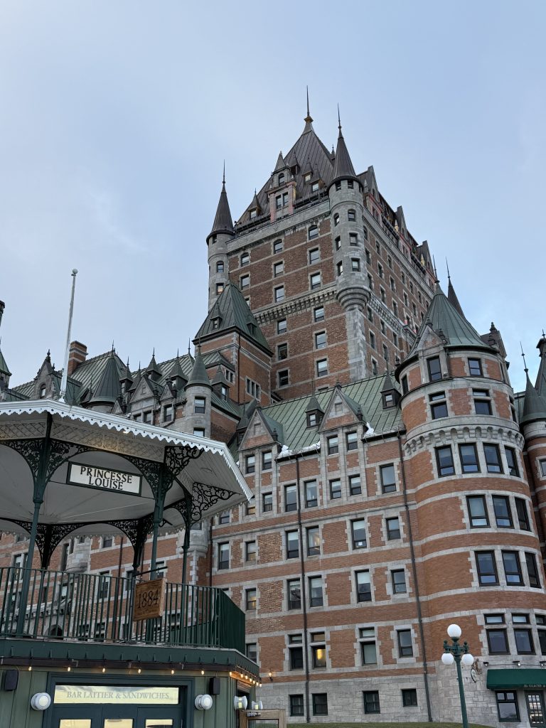 Close-up view of Château Frontenac in Old Quebec.
