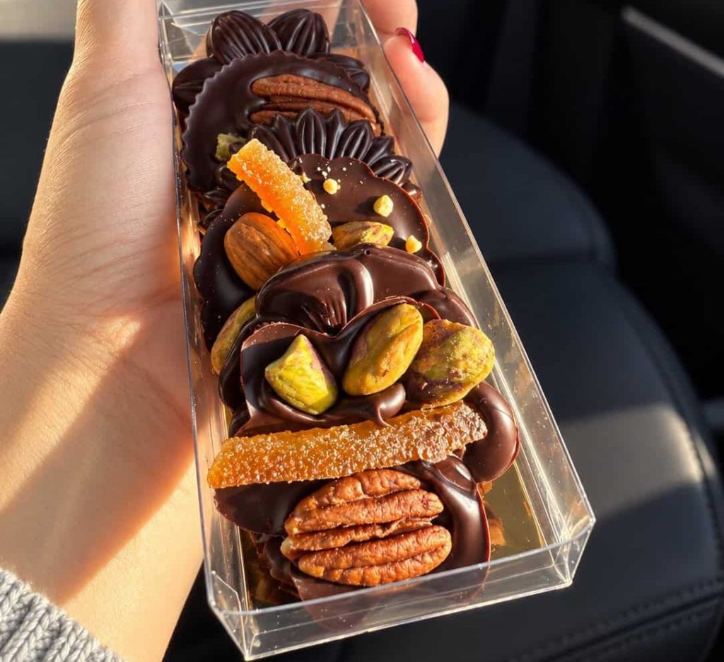 Assorted handmade chocolates from Chocolaterie de l’Île d’Orléans near Quebec City.