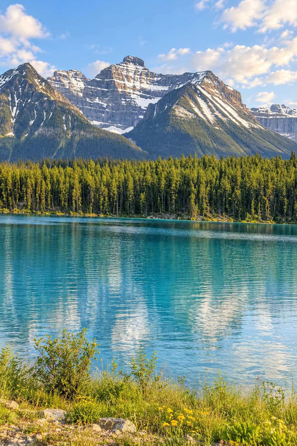 Hector Lake Viewpoint in the morning along the Icefields Parkway