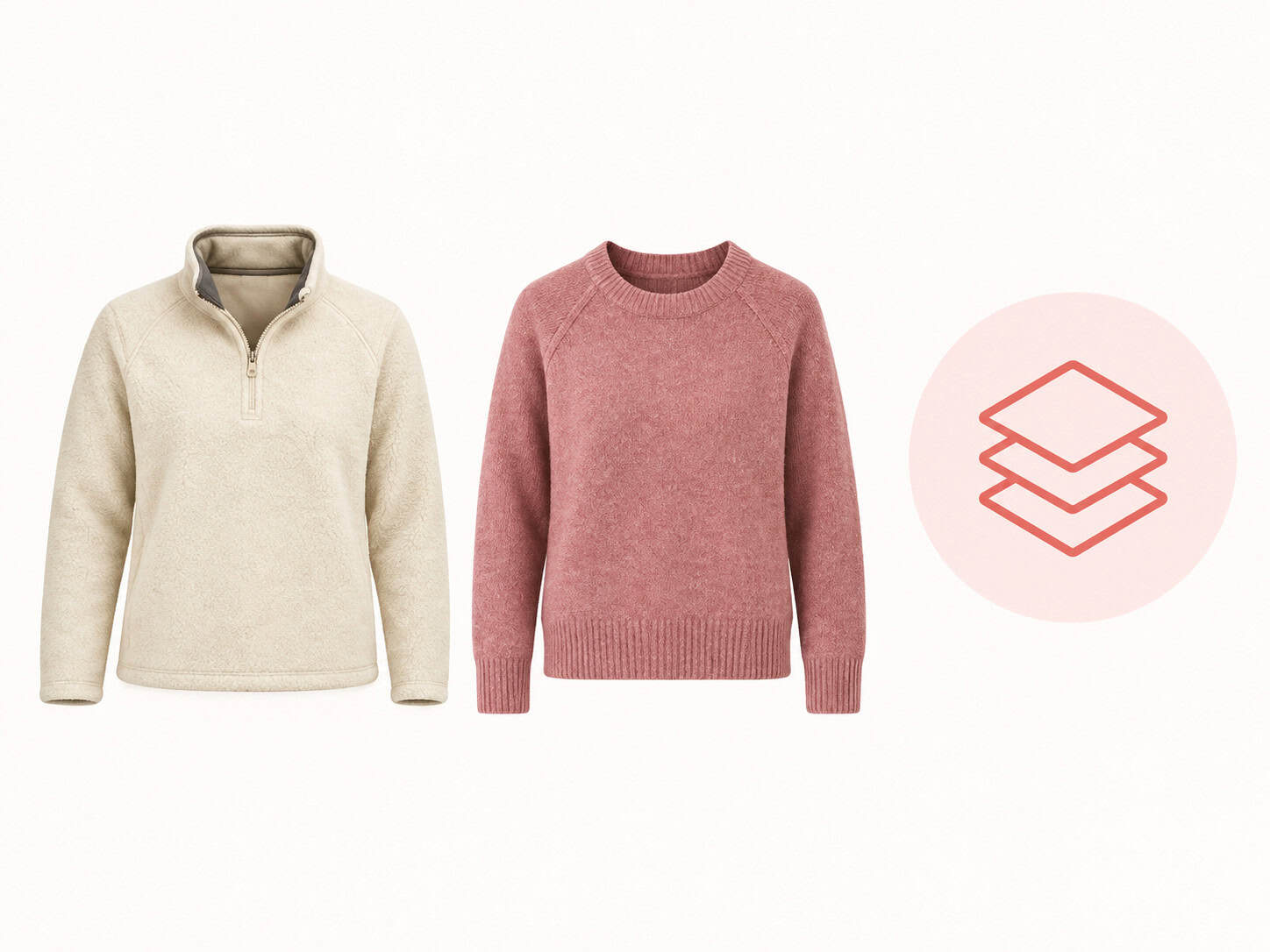 Fleece pullover and sweater as middle-layer options for winter clothing in Canada