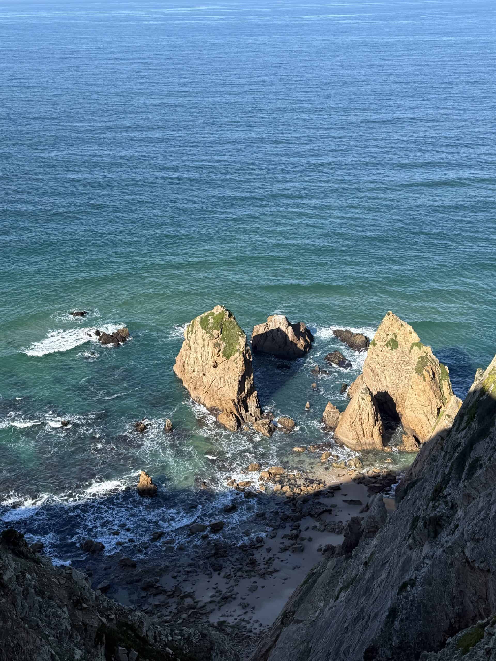 Dramatic coastal rock formations and rugged Atlantic scenery near Cabo da Roca, Portugal