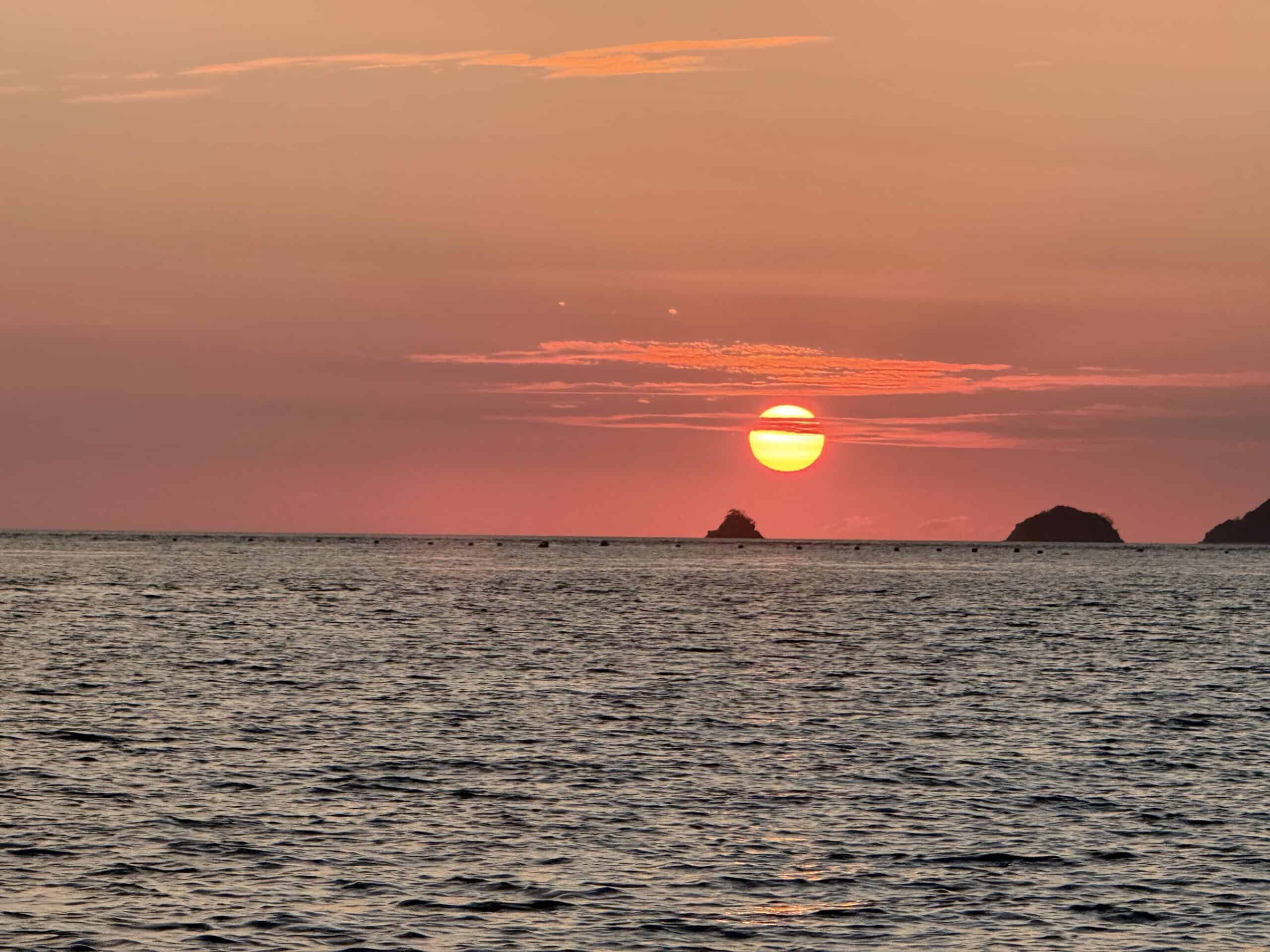 Evening sunset at Balinbin Basecamp on Linapacan Island in the Philippines